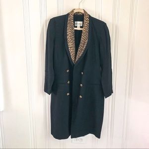Vintage Cheetah Leopard Black Blazer